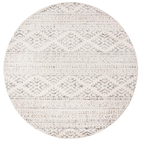 Safavieh 5 x 5 ft. Tulum Power Loomed Round Area Rug; Ivory & Grey TUL272A-5R